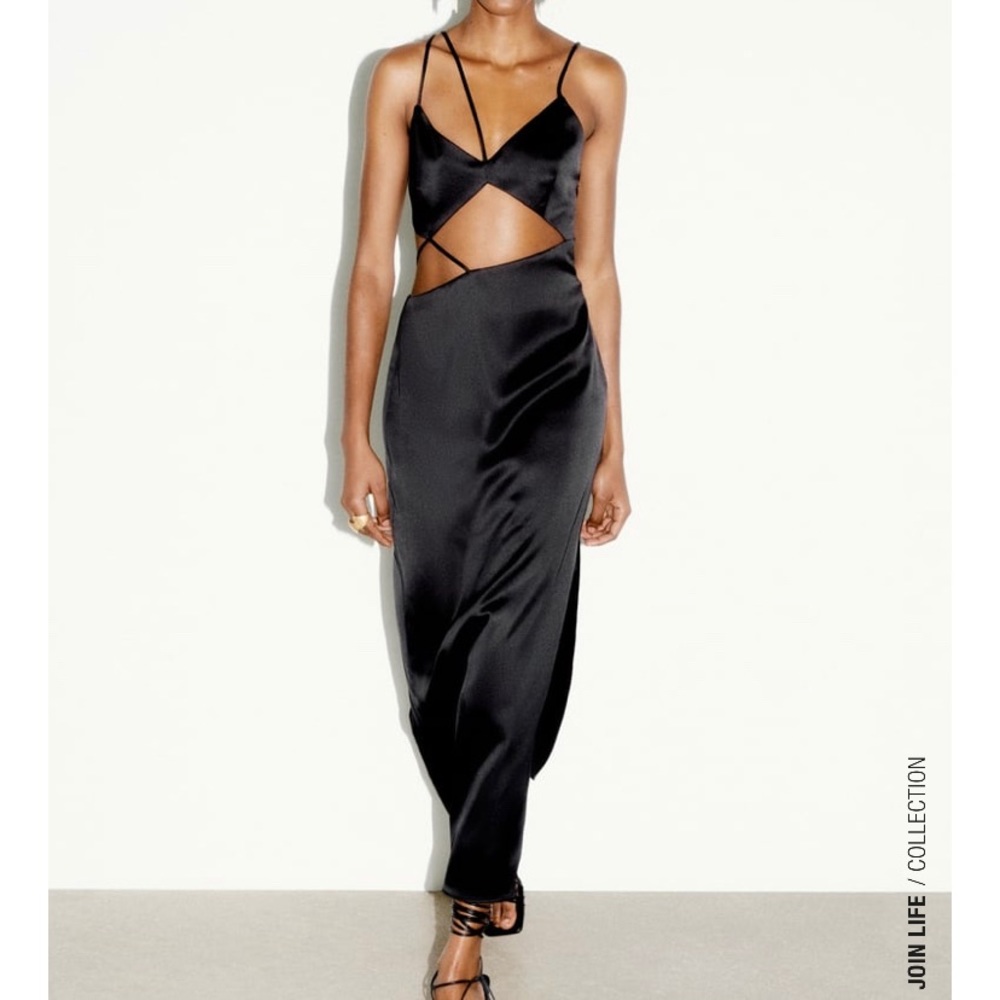 Zara Asymmetric midi Dress NWT